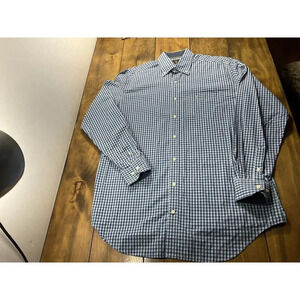 Tailorbyrd Men's Size XLT Blue Plaid Long Sleeve Button Up Flip Cuff Shirt